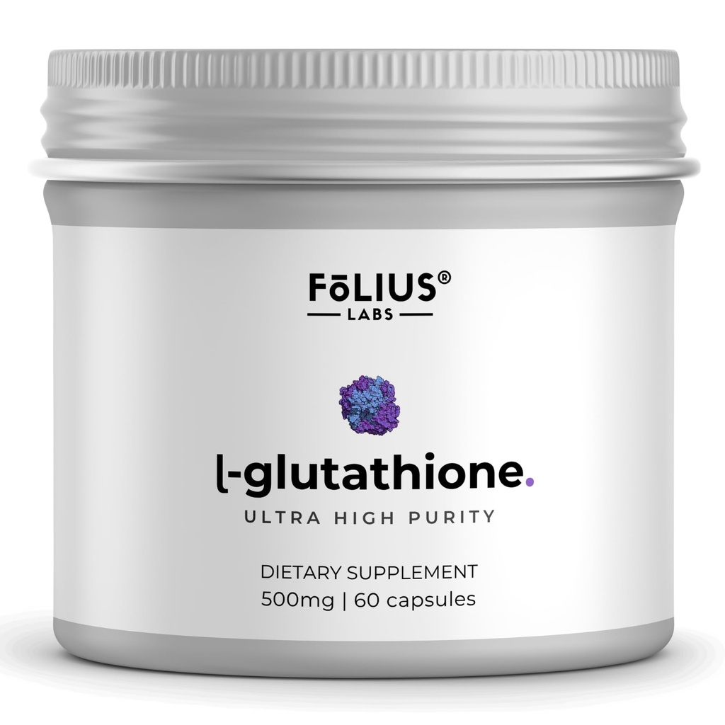 Ultra High Strength L-Glutatione 98% Supplement Glowing Skin - Kollageeni täydentää naisille ja miehille - 500 mg tiivistetty Formula, alennettu L-Glutatione täydentää - 60 kapselia