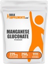 BulkSupplements.com Mangaaniglukonaattijauhe - Mangaanilisä, Essential Trace Mineral - suuri imeytyminen & Gluteeniton, 225 mg per tarjoilu, 250 g (8,8 oz) (pakkaus 1)
