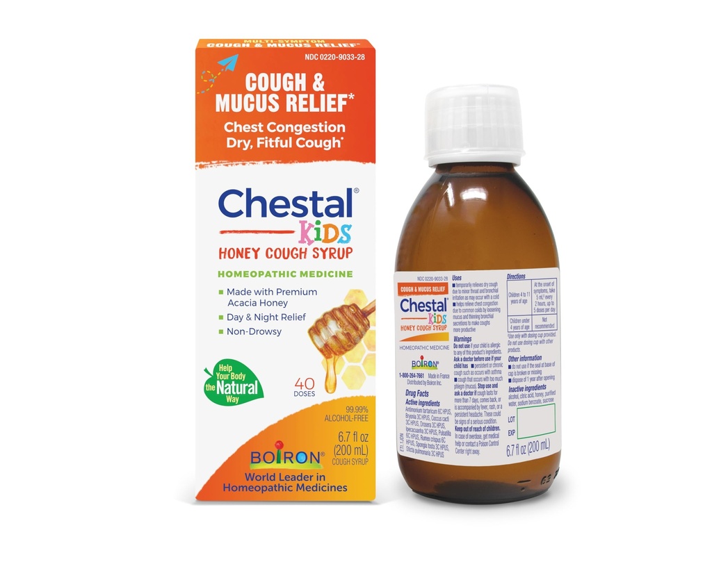 Boiron Chestal Honey Lasten Yskä Syrup Nasal ja Chest Congestion, Runny Nenä, ja Sure Kurkku Relief - 6.7 Floz