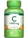 Nature's Truth C-vitamiini 1000 mg ja Rose Lantiot 110 Caplets Vegaani, ei-GMO, & Gluteeniton täydennysosa