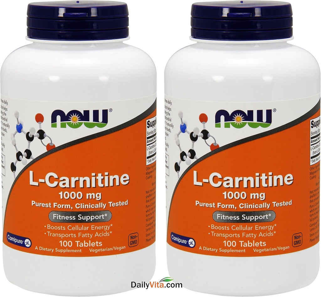 Nu livsmedel L-karnitin Tartrate 1000mg, 100 tabletter (Pack of 2)