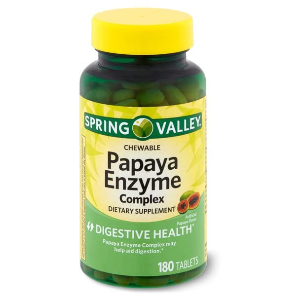 Spring Valley Spring - Valley Papaya Enzyme Complex Tabletit - 180 purutablettia 2 180 tabletin pakkaus (pakkaus 2)