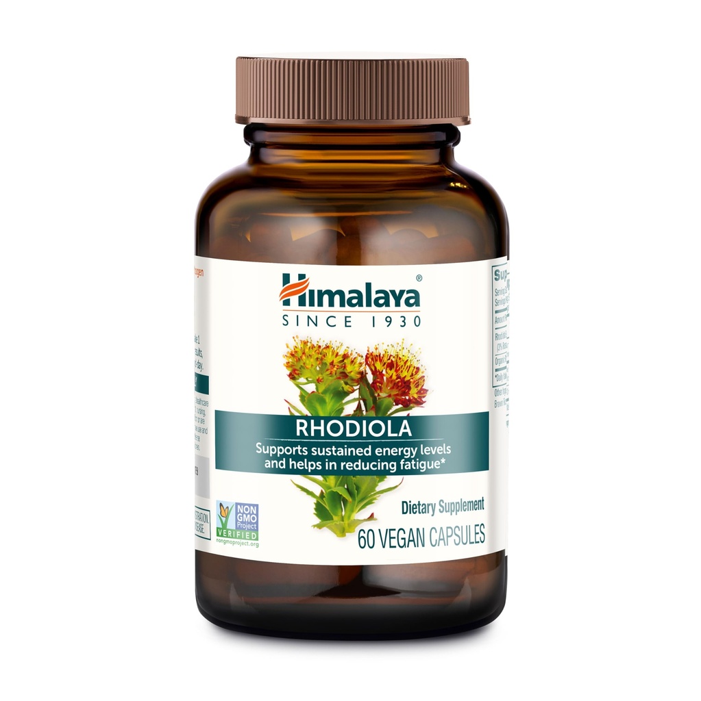 Himalaya Rhodiola Rosea - Herbal Energy Lisäravinteet Stressin lievittämiseen, energia, ja liikunta Endurance - Vegan, Gluteeniton, 250 mg, 60 kapselia