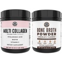Vasen Coast Performance Chocolate Brone Broth ja Multi Collagen Powder nivelten, hiusten, ihon ja kynsien tuki