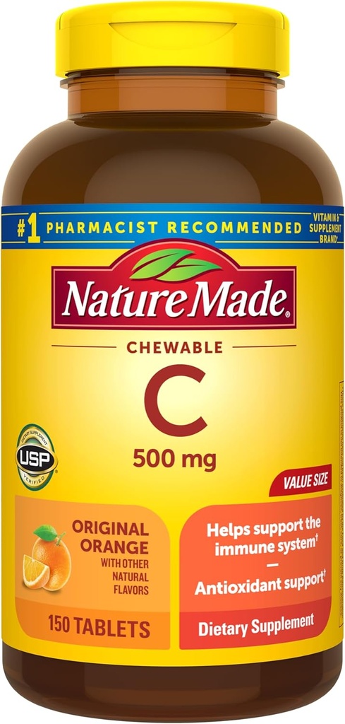 Luontovalmistettu C-vitamiini 500 mg purut, oranssi, 150 lla