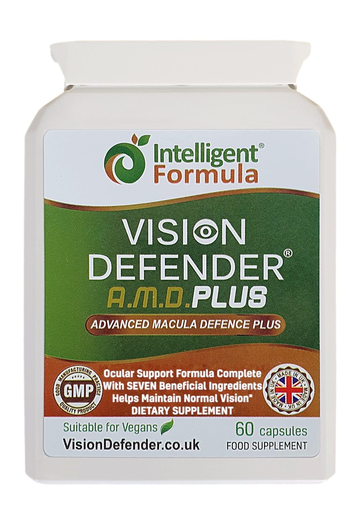 Vision Defender Plus Eye Supplement: AREDS2 Formula Vitamiinit, Mineraalit (Luteiini, Sinkki) Lisätty Meso-zeaksantiini täydellinen silmät / Eyesight Health Care & Support. 60 Helppo niellä Vegaani kapselit