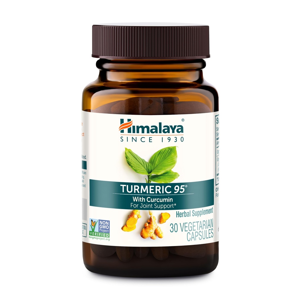 Himalayakurkuma 95 - Herbal Supplement Turmeric Curcumin for Joint Support and Mobility, 95% Curcuminoids - Vegan, non-GMO, Gluteeniton, 600 mg, 30 kapselia