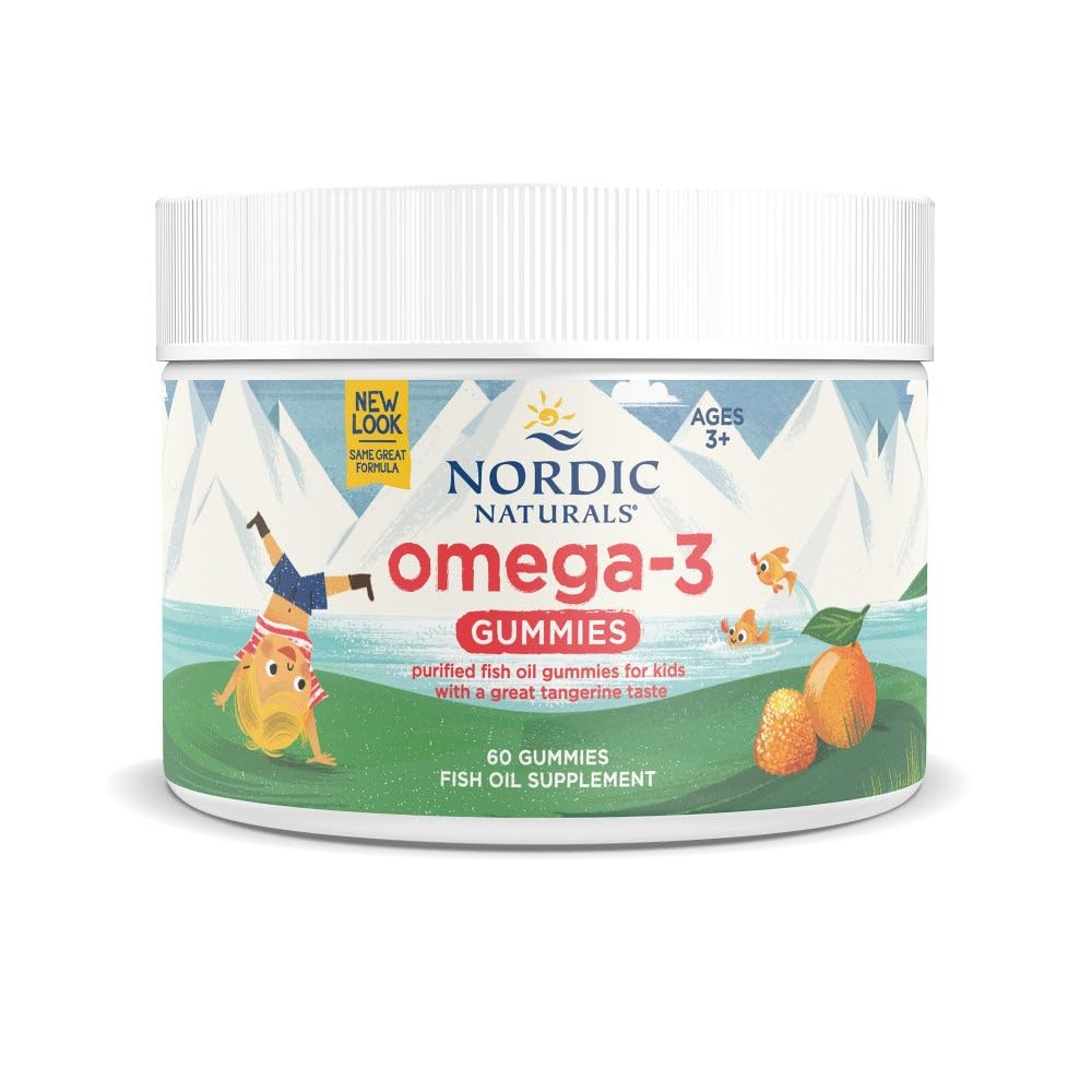 Nordic Naturals Nordic Omega-3 Gummies, Tangerine - 60 Gummies - 82 mg Total Omega-3s with EPA & DHA - non-GMO - 30 Servings