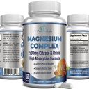 High Absorption Magnesium Citrate Complex 500mg Magnesium Citrate & Oxide - Stöder Calm Sleep, Muscle Cramp Relief, Muscle Recovery, Healthy Teeth & Bones, Non-GMO - 60 Vegetable Capsules