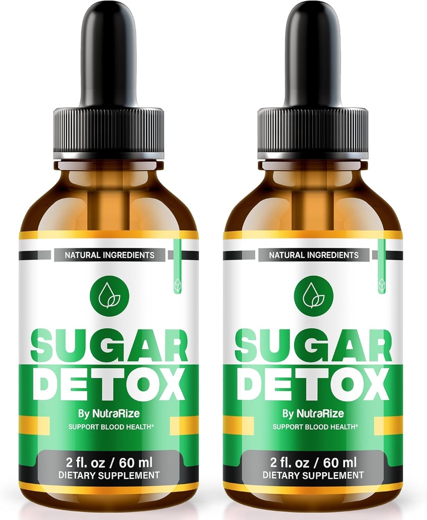 NutraRize (2 Pack) Sugar Detox Drops, Sugar Detox Drops, 21-Day Sugar Detox Challenge, All-Natural Liquid Cleanse för nybörjare, Premium Blood Formel Gotas Reviews (60 portioner)