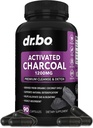 Aktivoidut Charcoal kapselit Cleanse Detox - 1200 mg Organic Cococonut Charcoal Pills for Smaach Gas and Bloating Relief for Men Naiset Lapset - Aktiiviset kapselit Powder Binder Activated lisäravinteet Gut