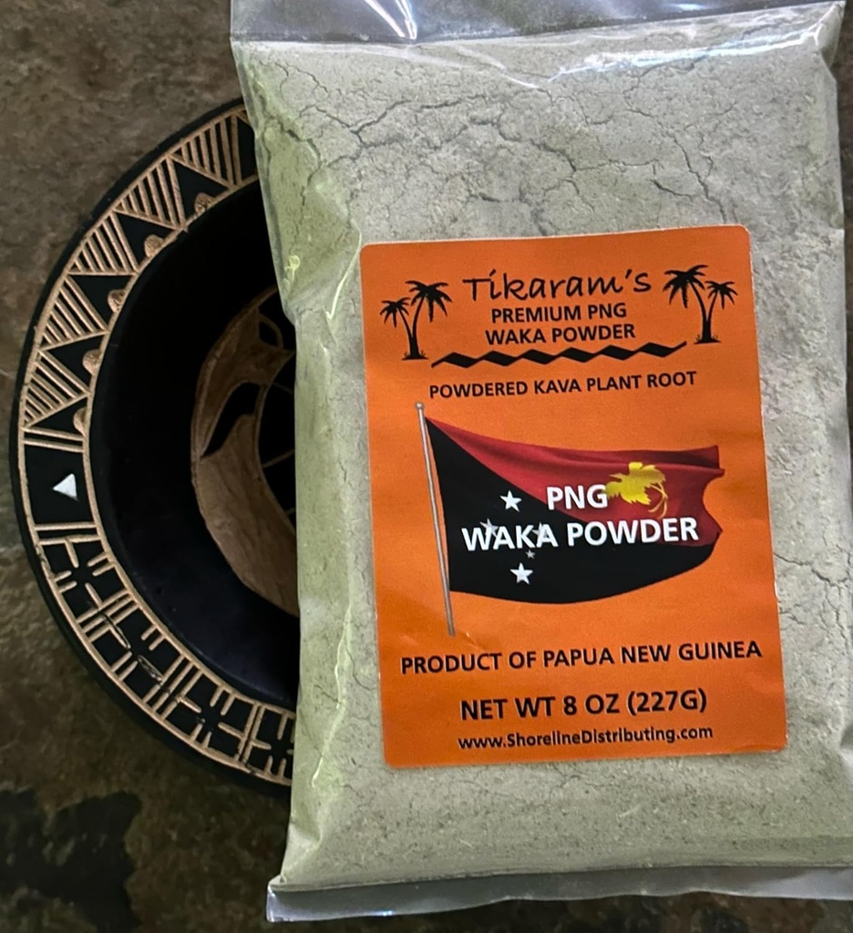 Tikaram's Kava Powder - Premium Papua Uusi-Guinea (PNG) Waka, 1/2 punta (8oz), Fidži Market Tukkukauppa LLC