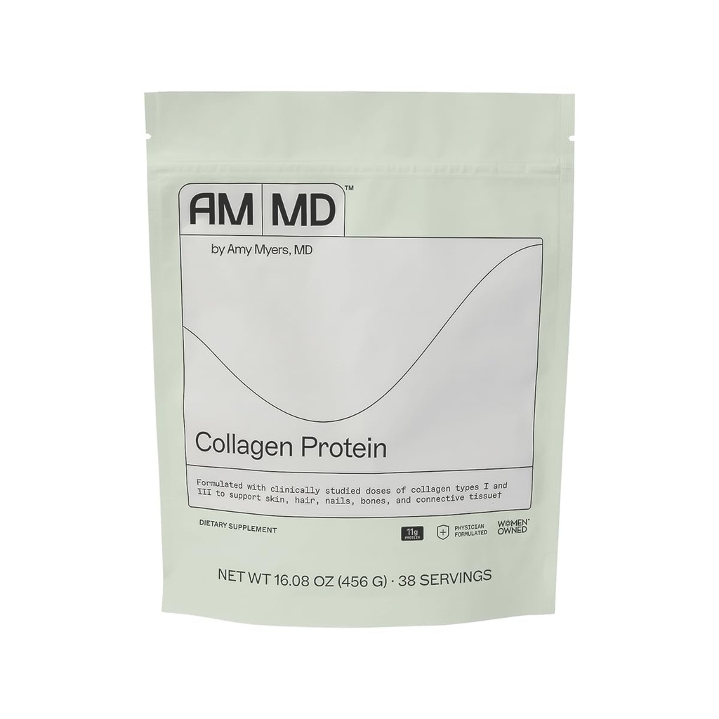 Amy Myers MD Collagen Protein Powder - Tyyppi 1 & 3 Kollageeni - Naudan kollageeni tukemaan terveitä hiuksia, ihoa ja kynsiä - Gluteeniton, Dairy Free & non-Soy - 16.08 oz (38 Servings)