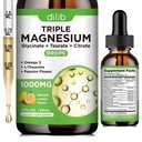 Liquid Magnesium Glycinate Supplement 1000 mg, Rauhallinen Magnesium Sitraatti, Taurate Drops Omega 3, Sinkki, Ashwagandha, L-Theanine, Kamomilla uni, Mieliala, Stressi Relief, Bone, Lihas, Lemon Flavor