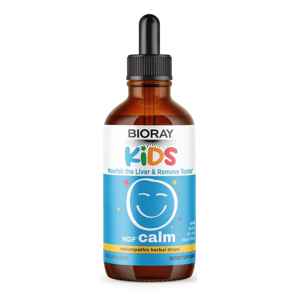BIORAY Kids NDF Calm, Vanilla - 4 fl oz - Nourish The Liver & Remove Toxins - Ei-GMO, Vegan, Gluteeniton - 2-4 kuukauden toimitus
