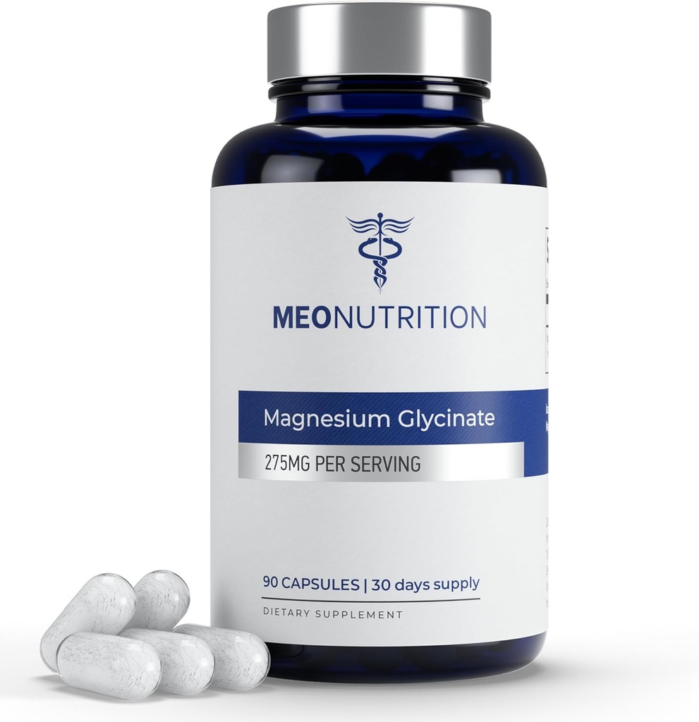 Magnesium Glycinate 275 mg per tarjoilu 90 Vegaanikapselit Ei-GMO, Gluteeniton, Hellävarainen digestio 