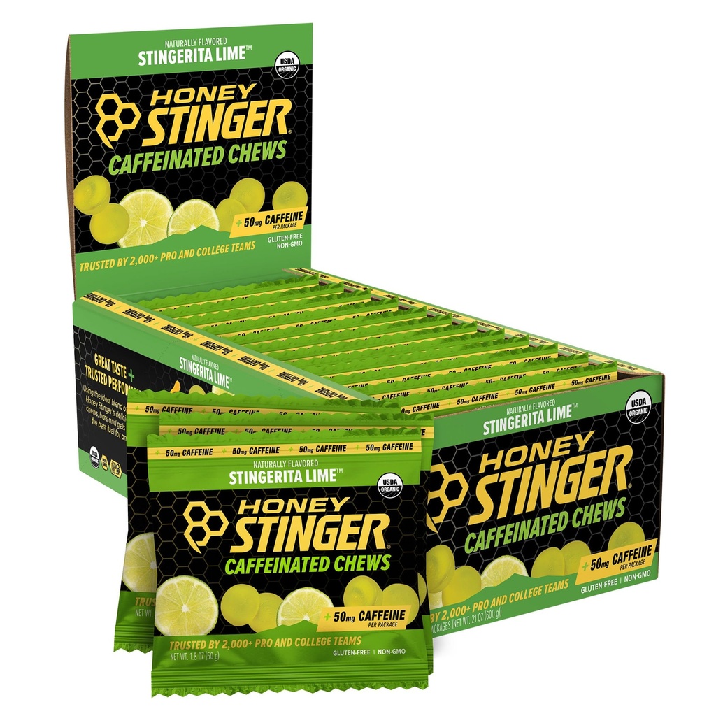 Honey Stinger Stingerita Lime Crafteinated Energy Chew, gluteeniton, kofeiiniton, liikunta, juokseminen ja suorituskyky, urheilu ravitsemus koti &amp; kuntosali, Pre and Mid Treeni, 12 Pack