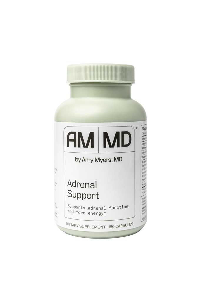 Amy Myers MD Adrenal Support - Adaptogenic Herb Supplement Ashwagandha, Riboflaviini, B6-vitamiini & More - Gluteeniton, ei meijeri & ei-soy - 180 kapselia