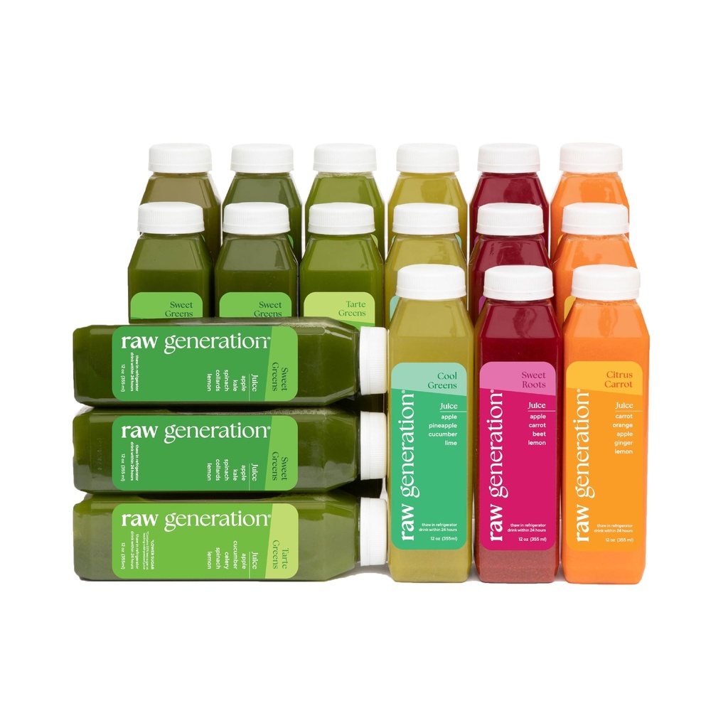 Raw Generation Skinny Cleanse - 3-Day Juice Cleanse för viktminskning, Detox, Reduced Bloating & Increased Energy - 18 Cold-Pressed Juices to Crush Cravings & Återställ din kost