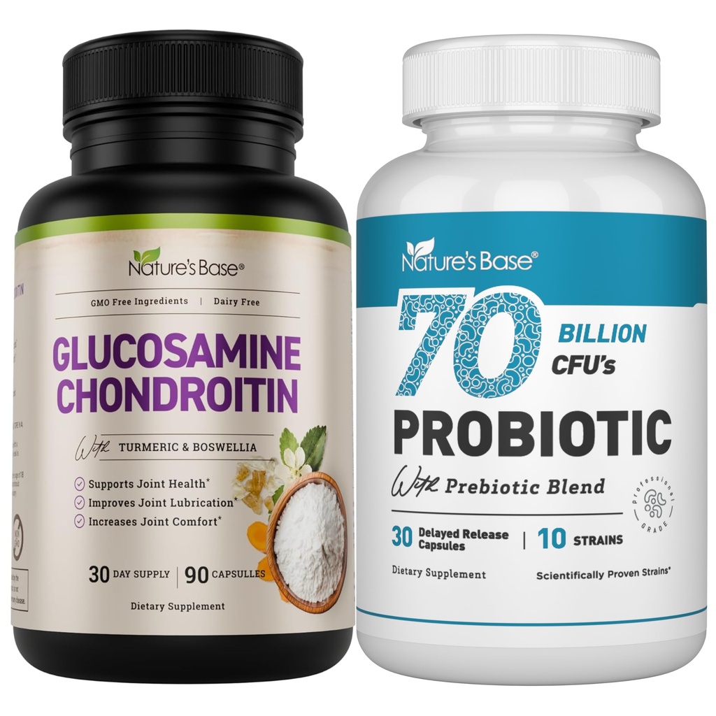 Nature's Base Glukosamiini Chondroitin + Probiootit 70 miljardia PMY