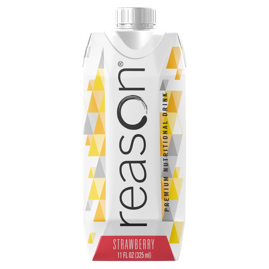 Reason Premium High Calorie Protein Drink - Ei soijaa, gluteenia, GMO:ia, keinotekoisia makuja ja makeuttajia - NSF Certified, Laktoosi-ystävällinen, ja suuri putki-syönti - Mansikka, 11 oz