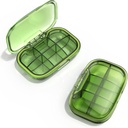 6 Compartment Travel Pill Box, Pill Organizer Moisture Proof Pill Case, Small Pill Box för Pocket Purse, Daily Portable Medicine Vitamin Box, Fish Oil Box, Supplement Box (Grönt)