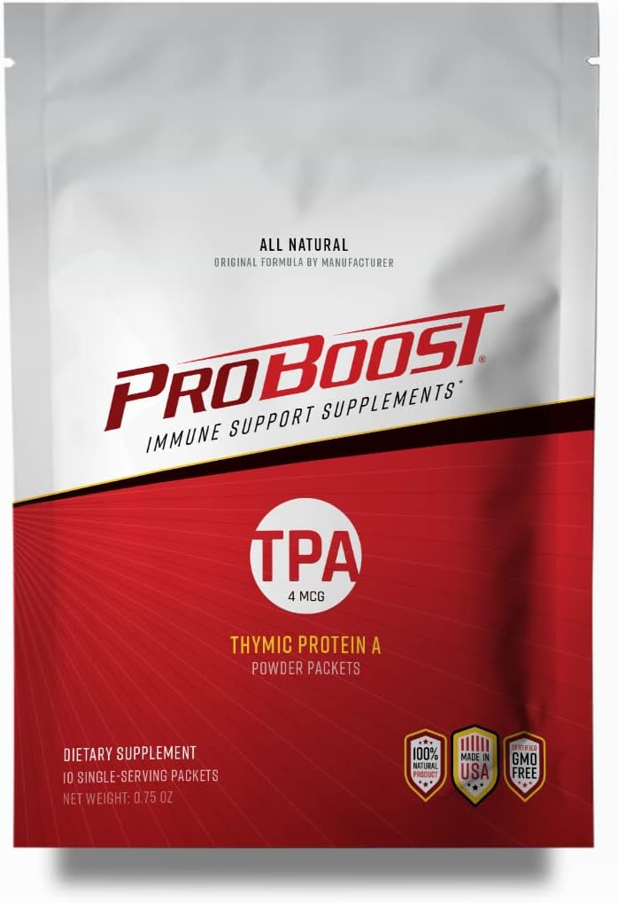 Thymic Protein A Powder Packets (4 McG TPA) - Immune System Support Supplement - All Natural, Non-GMO Formel - 10 Packets