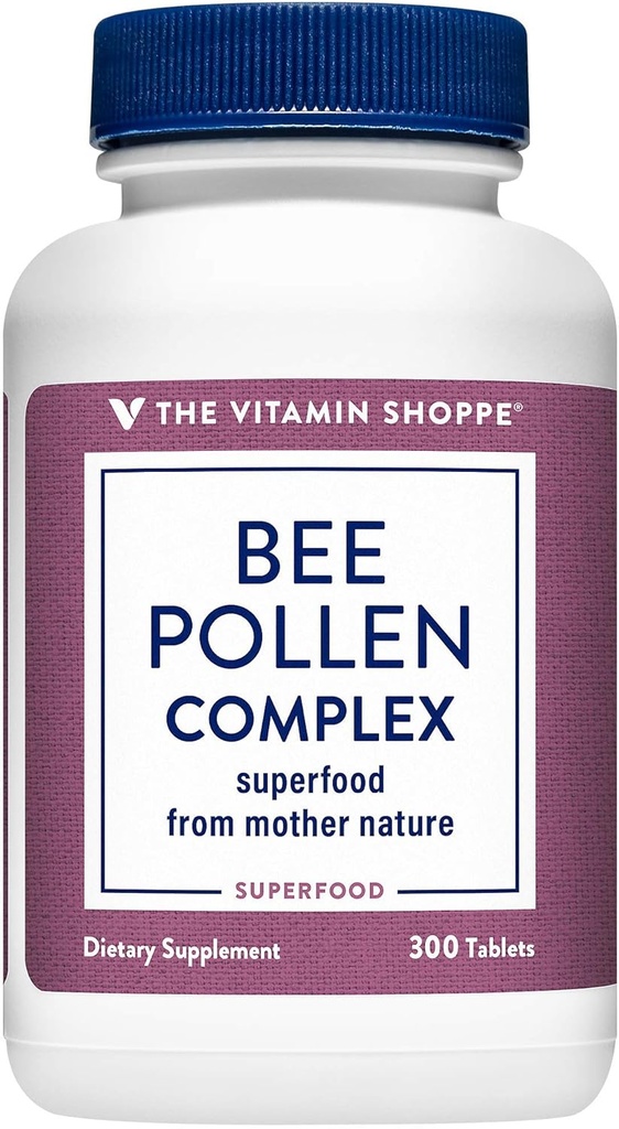Vitamiini shoppe Bee Pollen Complex 1000MG, Superruokaa Bee Propolis ja Royal Jelly, Seasonal Immunomy System Support (300 tablettia)
