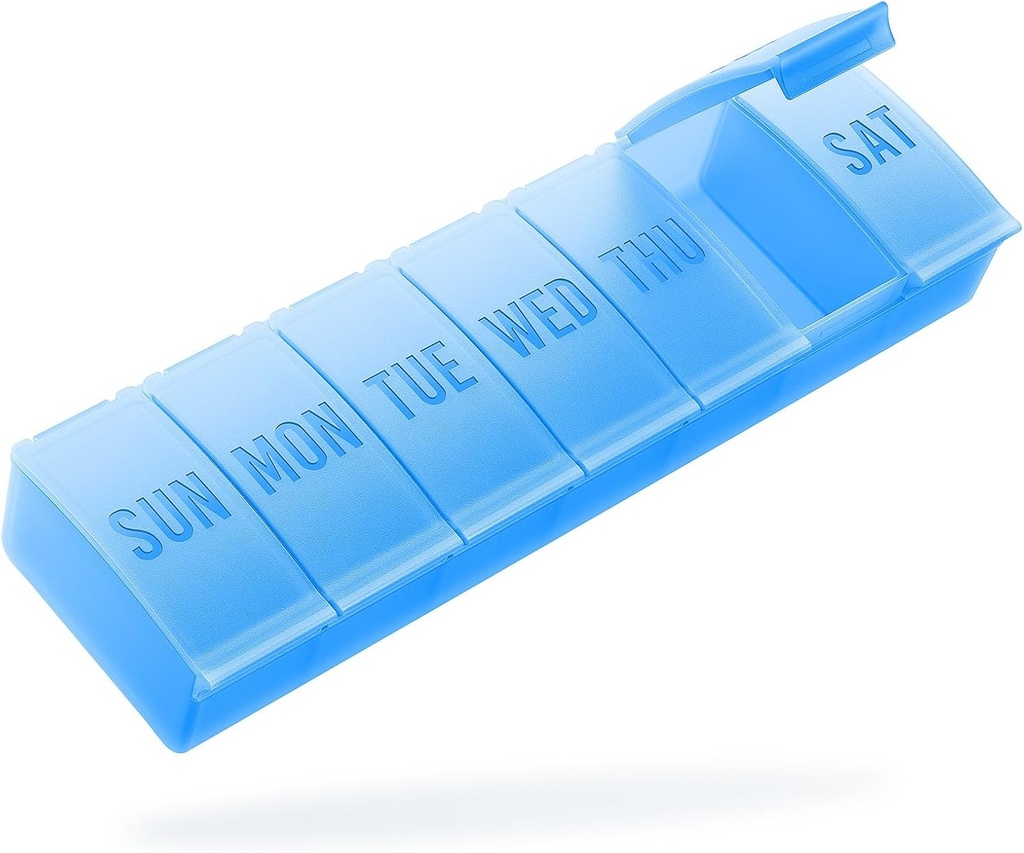 Barhon Pill Organizer Suuri, Viikoittain lääke pillereitä Järjestäjät, 7 päivän pillereitä Laatikko Matka Iso Vitamiini täydentää Kalaöljy, Sininen