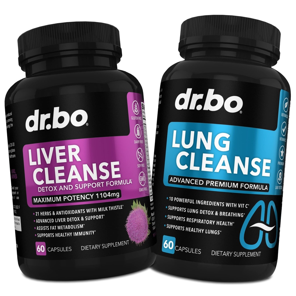 DR. BO Liver Cleanse & Lung tuki pillereitä - Herbal Cleanser Formula tukee maksan ja keuhkojen terveys
