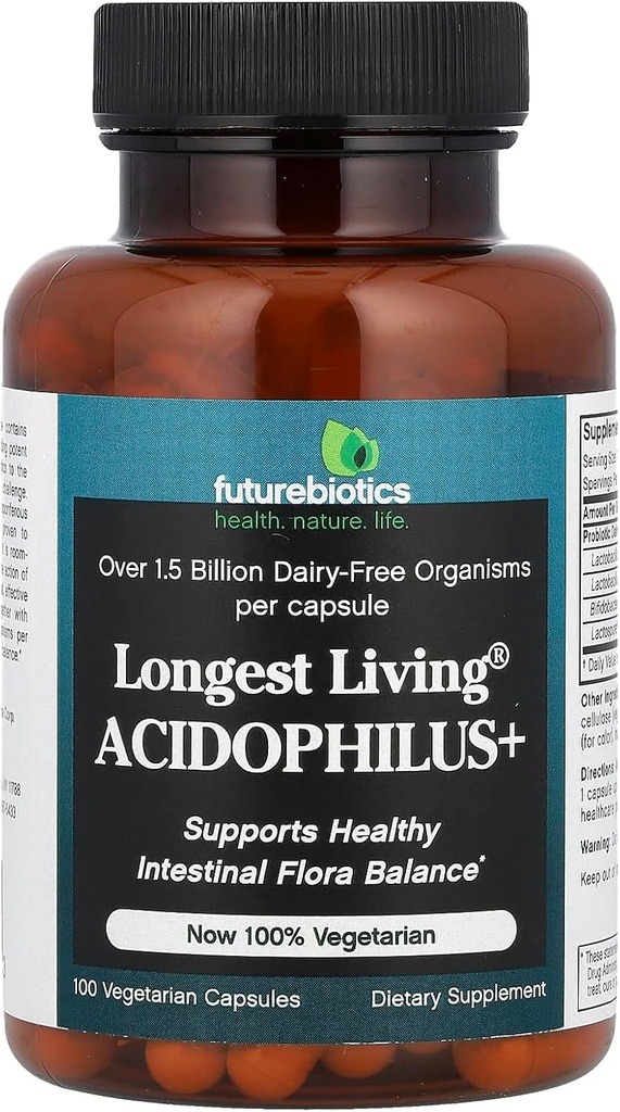 Futurebiotics Längsta Living Acidophilus Plus Capsules, 100-Count