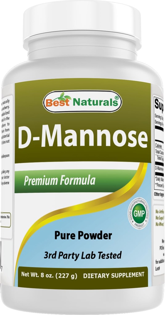 Best Naturals D-Mannose Pure Powder - Virtsateiden puhdistuslisä - 8 OZ