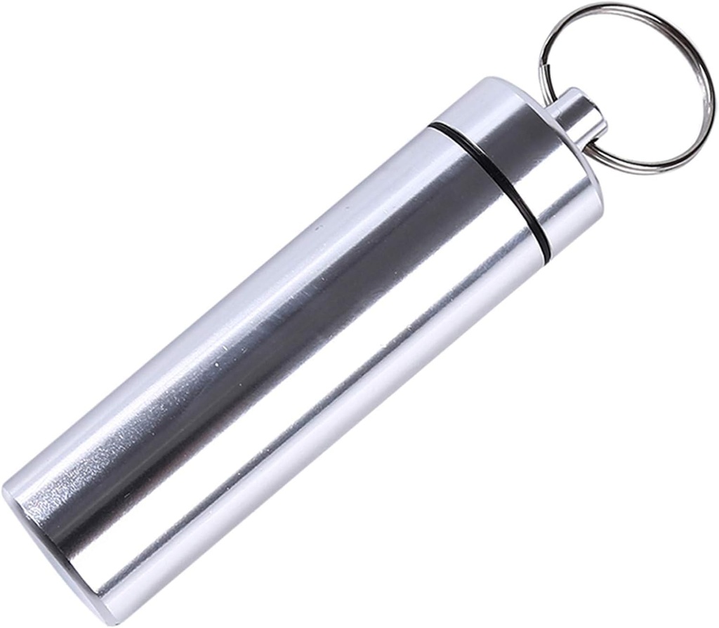 Hopea Pieni kannettava pilleri laatikko Keychain, alumiiniseos Mini pilleri Organizer Case Container laukku, vedenpitävä metalli pilleri haltija lääkepullo ulko telttailu Matkustaa Helppo kuljettaa