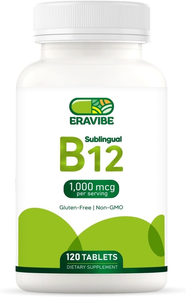 B12-vitamiini 1000 mikrog, 120 tablettia, luonnonkirsikka, gluteeniton, sokeriton, nopea liuotus