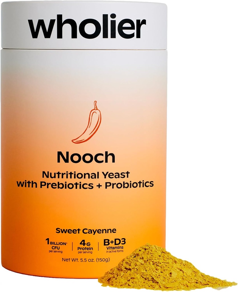 Wholier Nutritional Yeast Flakes med Prebiotics & Probiotics för Gut Health. Methylcobalamin Vitamin B12 & Vitamin D3. Vegan Cheesy Seasoning. (5.3 oz.) (BBQ smak)