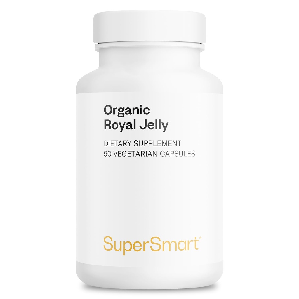 Supersmart - Organic Royal Jelly 300mg per päivä (High Strength 4% 10-HDA) - Freeze Dried Fresh Royal Jelly Supplement ...