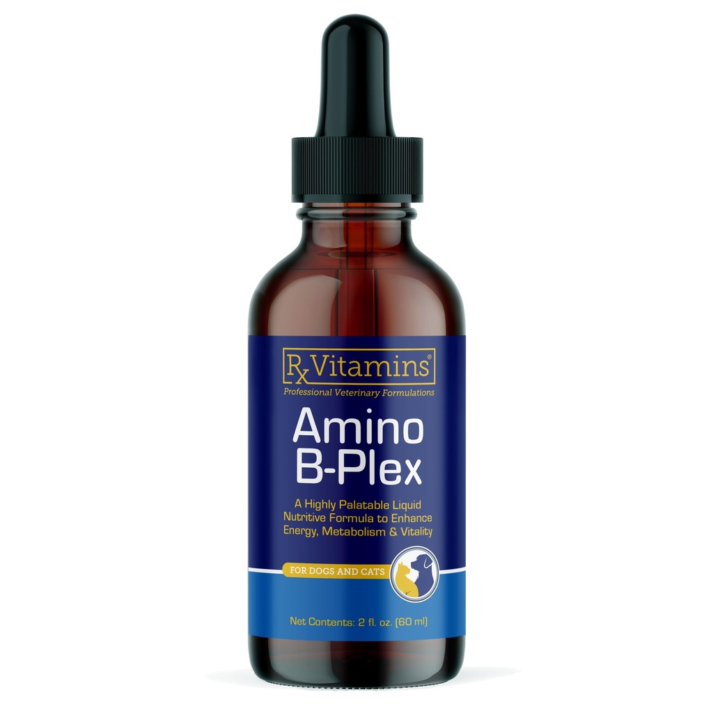 Rx Vitamiinit Amino B Plex Cat & Dog Supplement - B-vitamiini Complex Liquid Plus Amino hapot koirille ja kissoille - ruokahalua Booster ja painon Gainer Cat & Dog Vitamiins - 2 oz