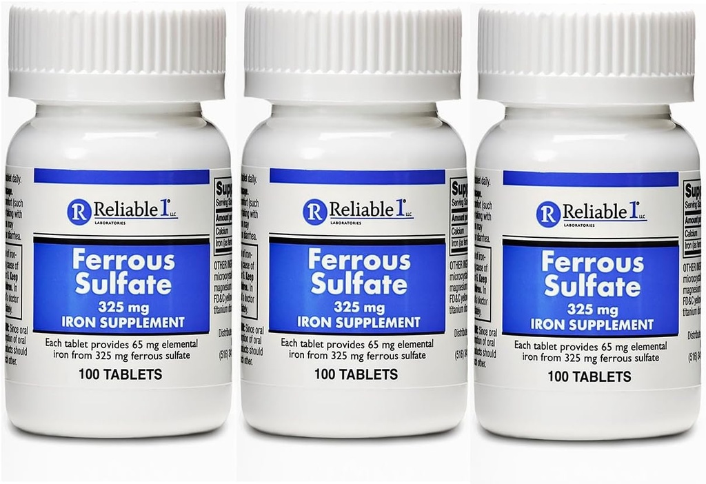 Ferrous Sulfate Iron 325 mg Generic Feosol 100 tabletin pakkaus