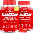 Apple Siideri Viinietikka Gummies, Keto ACV Gummies with Probiotics, Vitamiini B12 & Keto Support, 2000 mg ACV with Mother for Digestion, Metabolia, Cleanse & Detox Diet, Vegan, Low Sugar, 120 Counts
