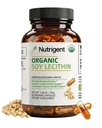 USDA Organic Soy Lecithin Supplement 800 mg, suuri imeytyvä nestemäinen orgaaninen kapseli, koliinilesitiini Supplement Brain & Liver Health Support, Ei-GMO, Gluteeniton, 60