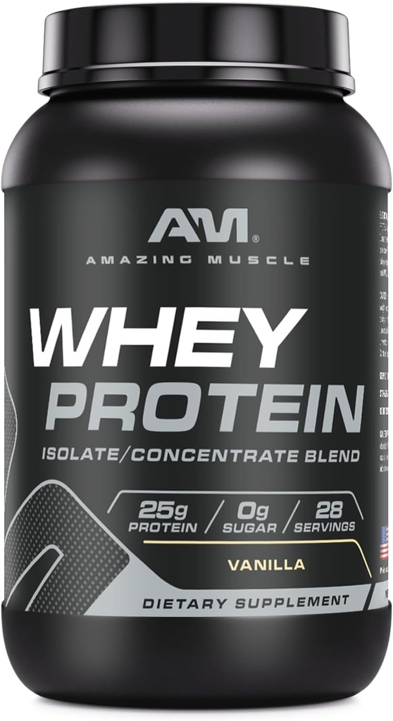 Amazing lihas 100% Whey Protein Powder * Advanced Formula Whey Protein Isolate kuin ensisijainen ainesosa yhdessä Ultra suodatettu Whey Protein konsentraatti (Vanilla, 2 lb)
