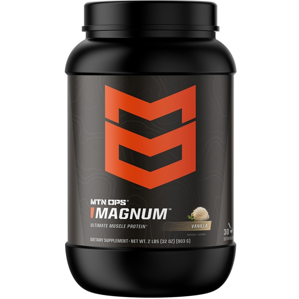 MTN OPS Magnum Vanilla Protein Powder, 23 g Whey Isolate Protein & Milk Protein with BCAAs, Zero Sugar & Gluteeniton, Vanilla Milkshake, 30-Serving Tub