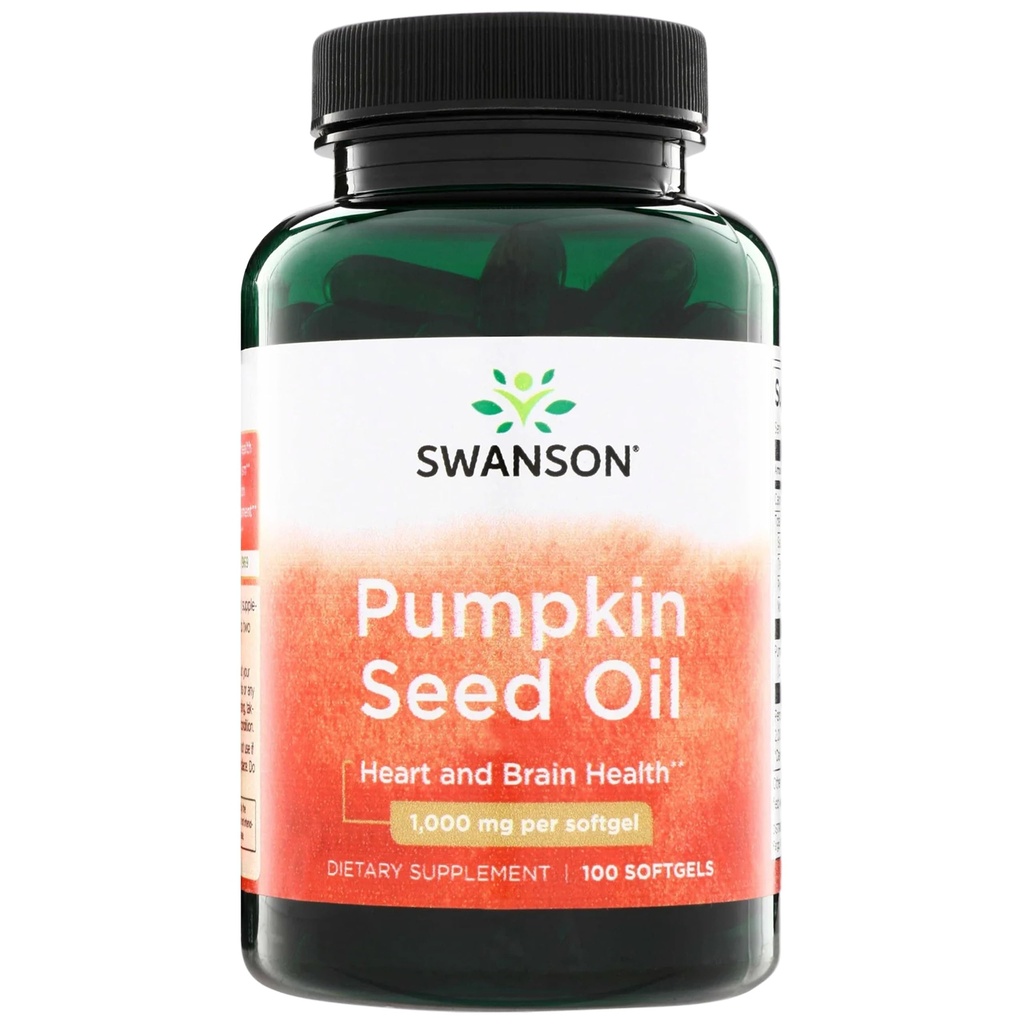 Swanson Pumpkin Seed Oil - Korkea Biosablet EFAs - (100 Softgel Kapselit, 1000 mg Each)