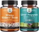 Bundle of Natural White Munuaiset Bean Extract - Dgestiivinen terveys Ravintokuitua ja liikunta täydentää ja maksan Cleanse ja Detox & korjaus Formula - Herbal Liver Support Supplement maito Thistle