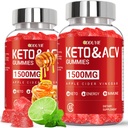 Keto ACV Gummies - 1500 mg Apple Siideri Viinietikka Gummies with Pomegranaatti Punajuurikas & B12 B6 - Sitruuna hunaja maku - miesten & naisten - GMO vapaa & Vegan - 120 Count