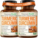 Kurkuma Curcumin täydentää Black Pepper Extract - High Potency Organic Turmeeric 1200mg & 95% Curcuminoidit nivel- & Ruoansulatusterveys - Joint Support Supplement - 60 Curcuma kapselit - 2 pakkaus