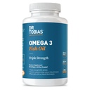 Dr Tobias Omega 3 Fish Oil, 2000mg Triple Strength med 800mg EPA 600mg DHA Per Servering, Fish Oil Omega 3 Supplements for Heart, Brain & Immune Support, 90 Softgels, 45 Servings