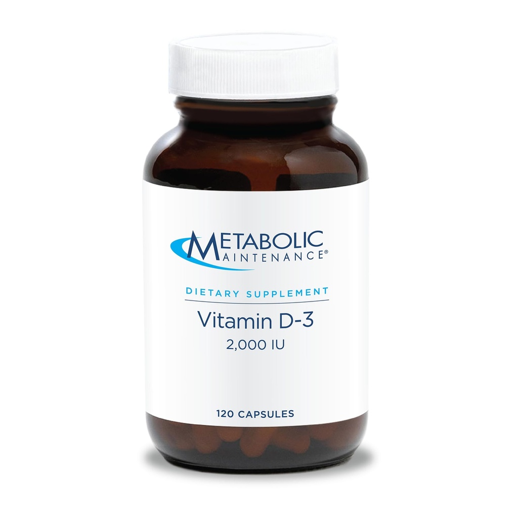 Metabolic Maintenance Vitamin D-3 2000 IE - Superior Absorption D3 med vitamin C - Bone, Immune, Mood + Cardiovascular Support Supplement, No Fillers (120 kapslar)
