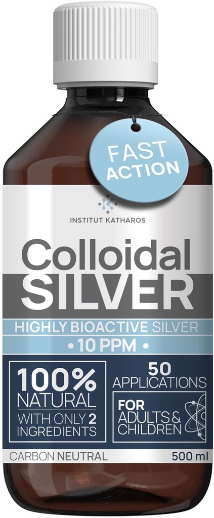 Colloidal Silver Liquid 8 fl oz 10 PPM - Bioaktivt Hydrosol Silver Vatten - Naturlig Immun Support Nano Sol Supplement Solution - Kvalitet Ioniska Mineraler - Organiskt Strukturerat Silver