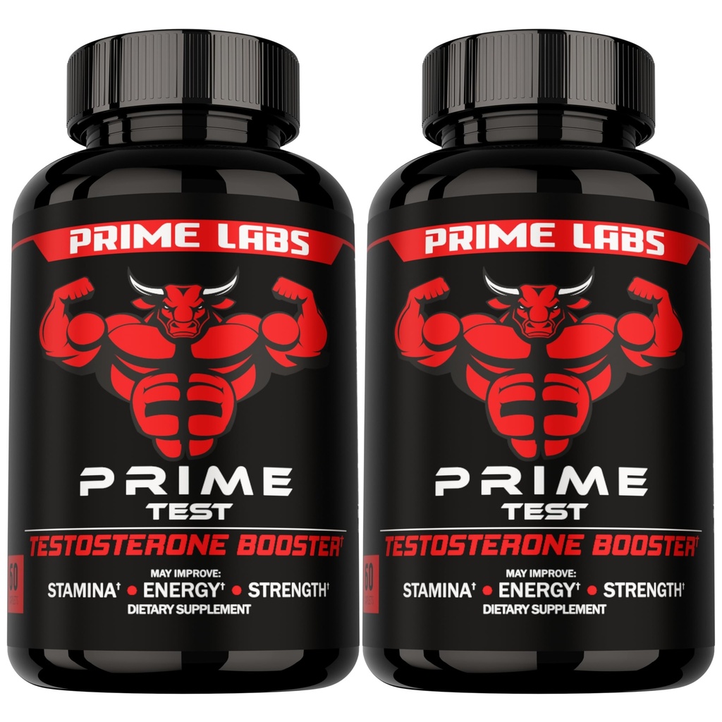 Prime Labs Testosteroni täydentää miesten (2-Pack) - kestävyys, kestävyys, energia, & vahvuus - Miesten Testosteroni Booster & harjoitus täydentää - 120 Caplets